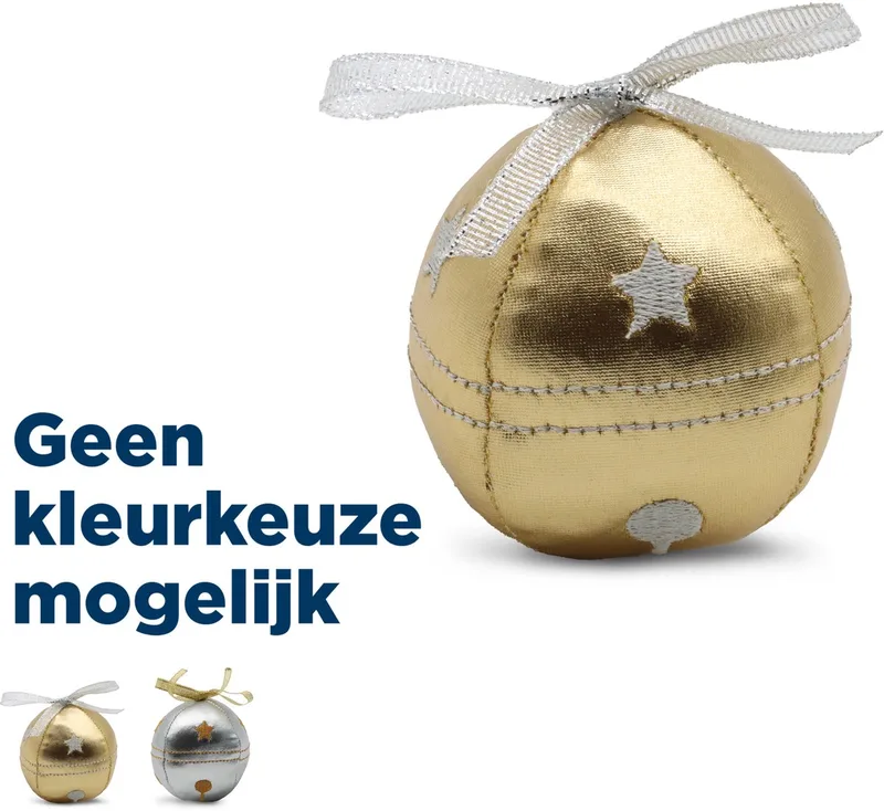 Xmas ball kattenspeelgoed met catnip in feestelijke kleuren 7,5 cm fra Croci i Sølv – produktbillede