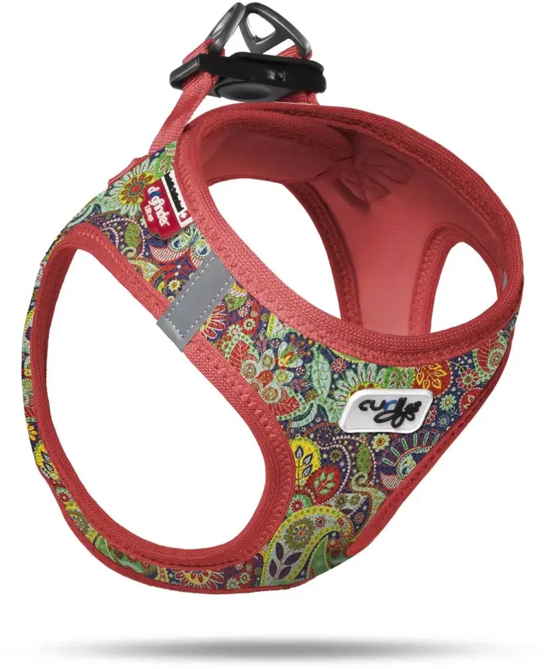 Hondentuig Air-Mesh Harness Floral R Maat XL : 55 - 62 cm by Curli in Red – product photo