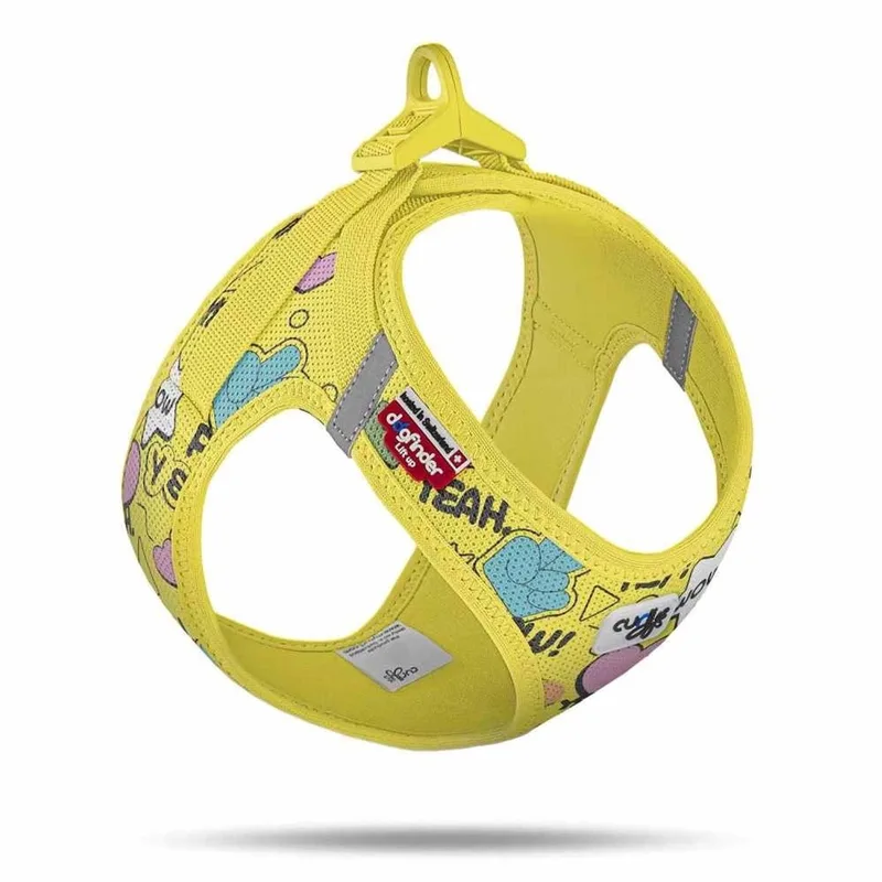 Hondentuig Clasp Vest Harness Comic SE25 Maat M by Curli in Yellow – product photo