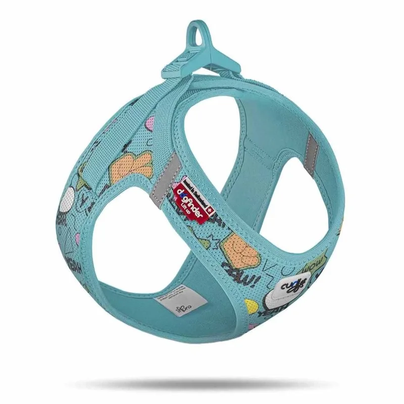 Hondentuig Clasp Vest Harness Turquoise SE25 Maat XS von Curli in Comic – Produktfoto