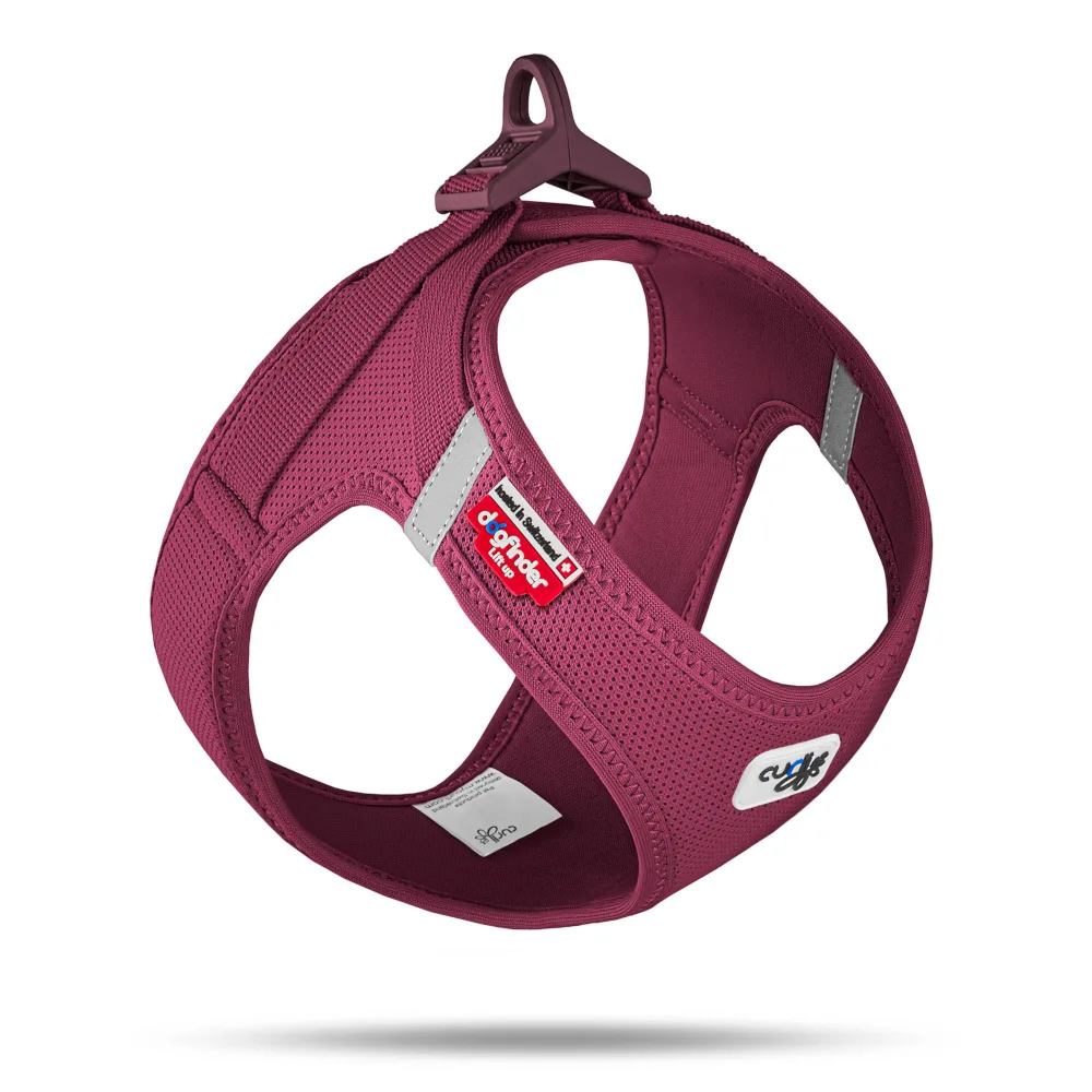 Vest harnas Clasp Air-Mesh, robijnrode maat XL: 55,5 - 62,7 cm hond by Curli – product photo