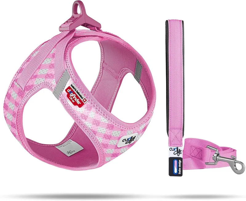 Vest Harness Air-Mesh & Leash Puppy Set - XS - Lichtroze by Curli in Blue, Pink – product photo