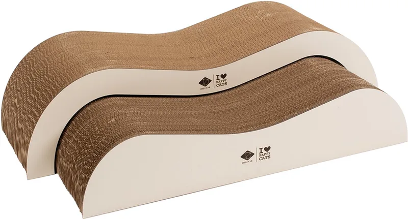 Archie - Krablounge Karton - Alternatief krabpaal - Kratsbak - 75x18,5x25cm de D&D Home en Beige – photo produit