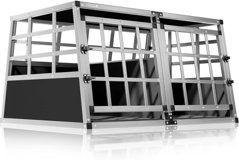 Autobench - Autobench voor Honden - Autobench Aluminium - Voor Twee Honden - 98m x 51cm x 70cm de D&D Home en Argent – photo produit
