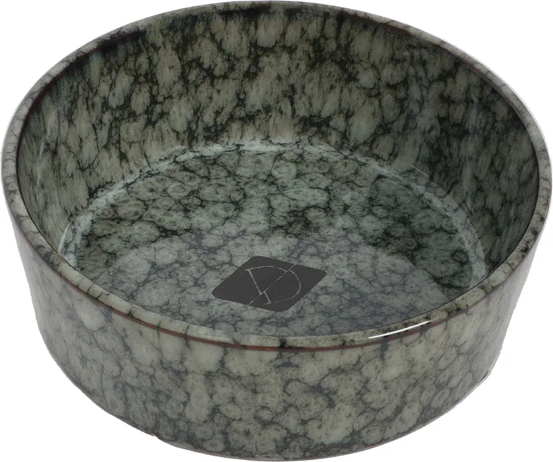 Drinkbak - Hond - Jasper Eet- En Drinkkom S - 350ml - 13x13x4,4cm - 1st van D&D Home in Green marble – productfoto