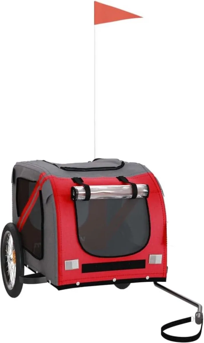 Hondenfietskar Opvouwbaar - Fietskar voor Honden - Hondenbuggy - 134x69x74cm by D&D Home in Red – product photo