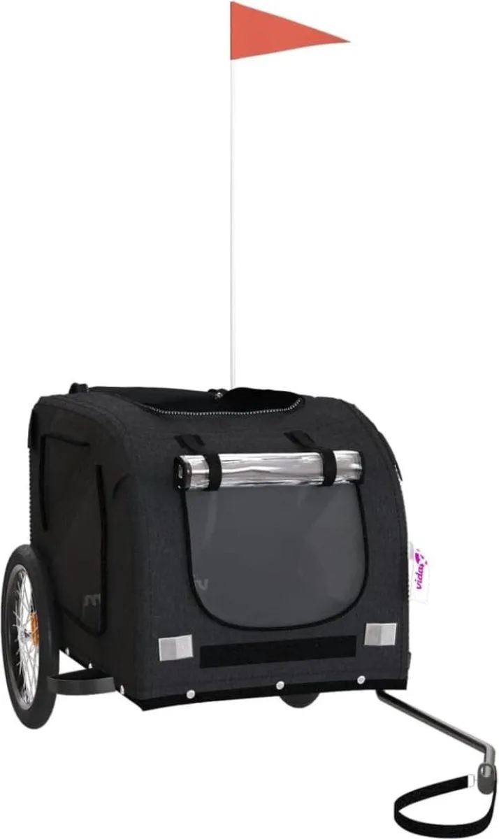 Hondenfietskar Opvouwbaar - Fietskar voor Honden - Hondenbuggy - 134x69x74cm by D&D Home in Black – product photo