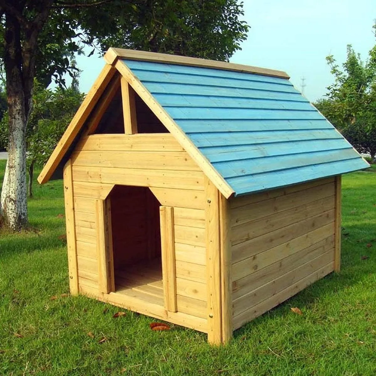 Hondenhok Buiten - Hout Hondenhok - Hondenhuisje - 95cm x 115cm x 75cm van D&D Home in Bruin – productfoto