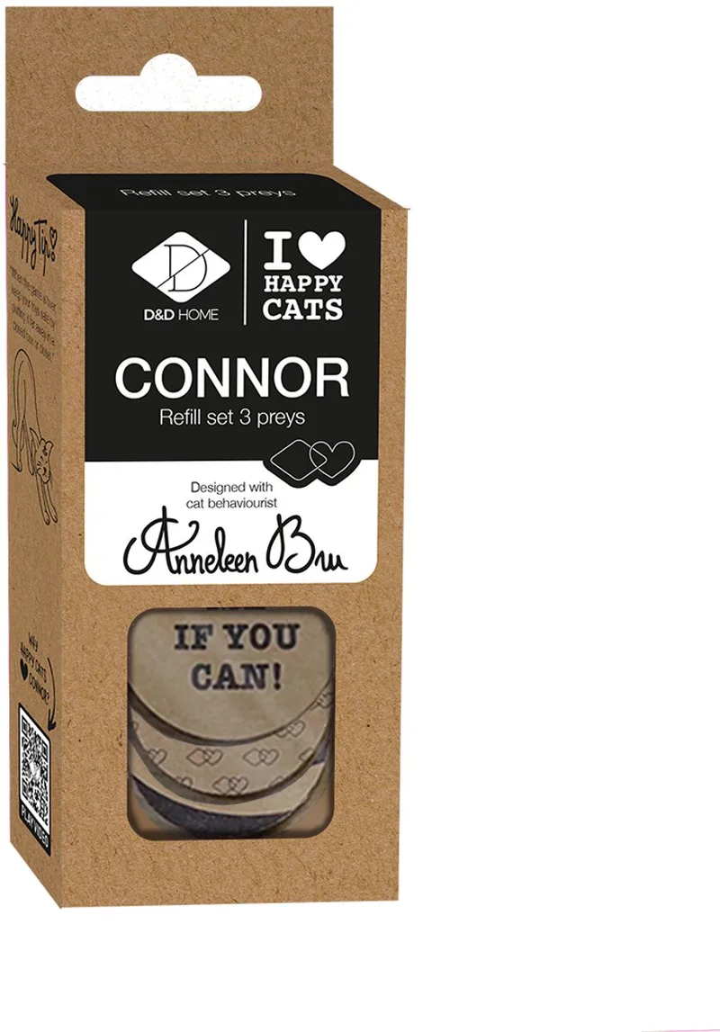 I LOVE Happy Cats Navulset CONNOR - Kartonnen Prooien voor Kattenhengel - 3 Stuks - Naturel/Beige by D&D Home in Beige – product photo