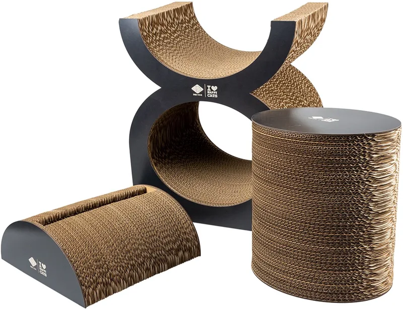I Love Happy Cats Playground Faye - Krabpaal - Bruin / 40x30x46,6cm by D&D Home in Black – product photo