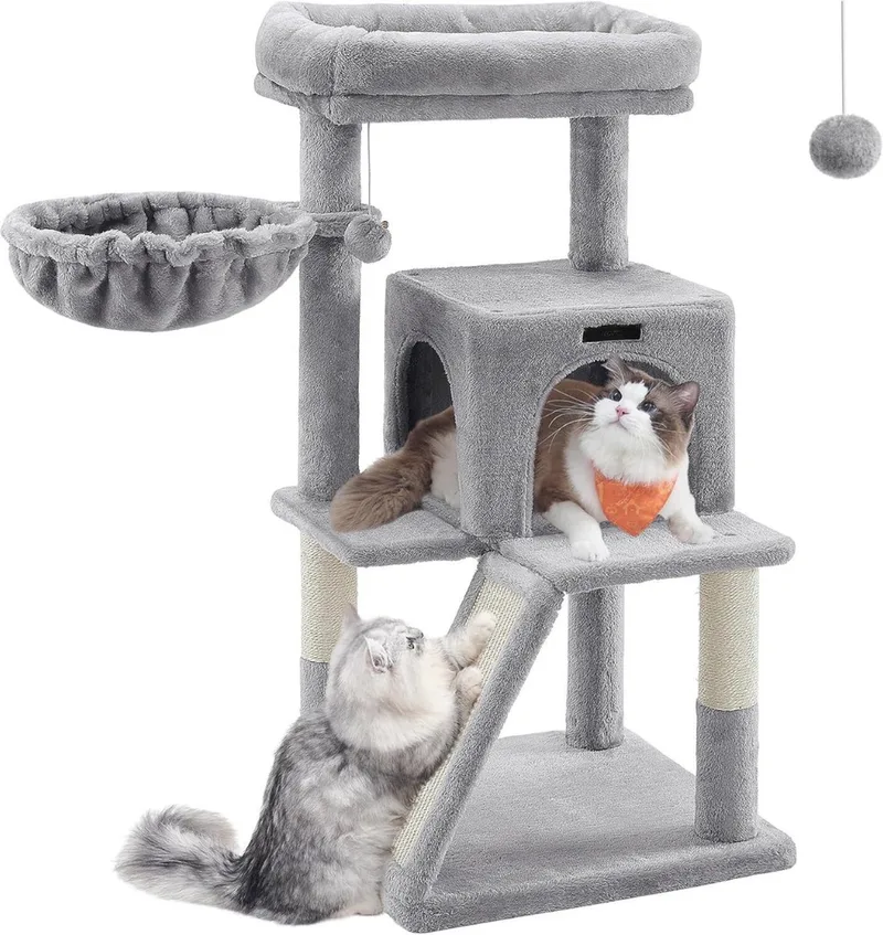 Krabpaal Voor Zware Katten - Krabpaal - Krabpaal Voor Grote Katten - 48x48x96cm fra D&D Home i Lysegrå – produktbillede