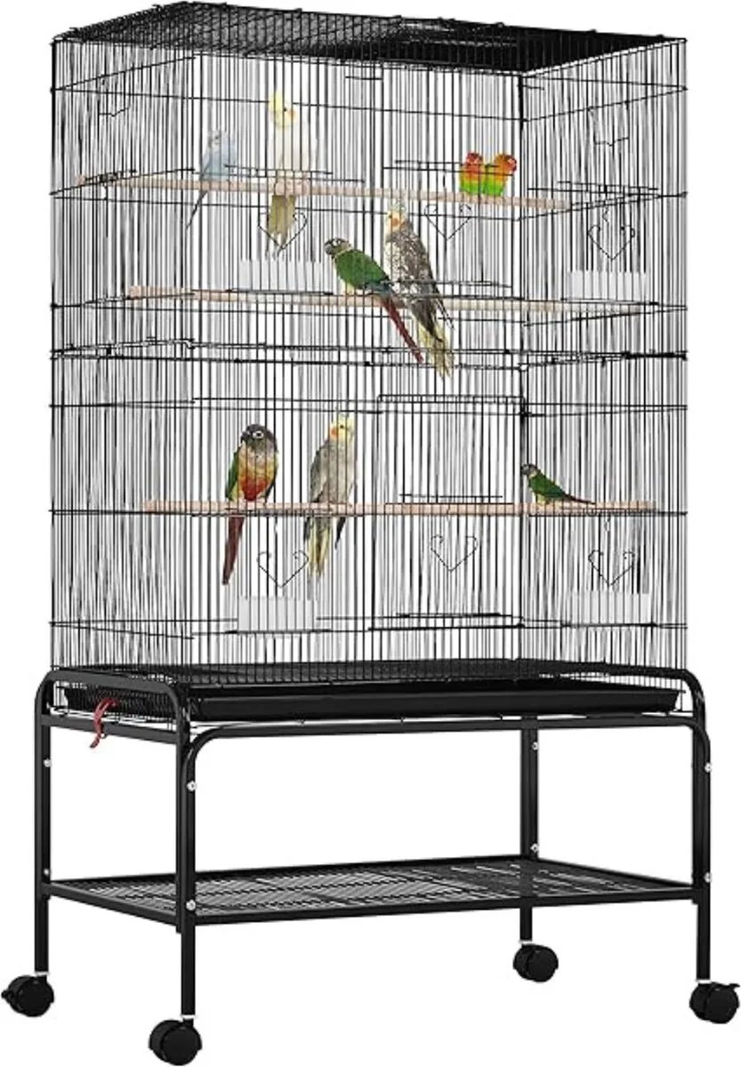 Papegaaienkooi - Vogelkooi - Voor Papegaaien - met 3 Zitstokken - 79x49x135cm de D&D Home en Noir – photo produit