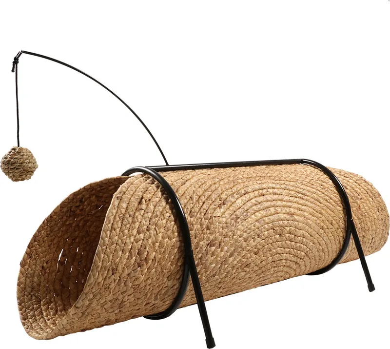 Speelgoed Voor Dieren - Kat - Reina Katten Speeltunnel 80x36x25cm - 1st by D&D Home in Beige – product photo