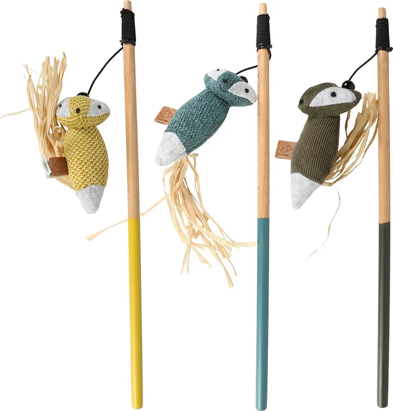 Speelgoed Voor Dieren - Kat - Rocco Speelhengel Vosjes 35cm - 1st von D&D Home in Gemengde Kleuren – Produktfoto