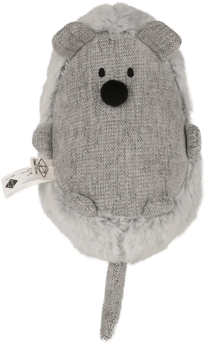 Trappelkussen Bowie Lichtgrijs – muisvormig kattenspeeltje van chenille & plush met catnippocket S - 11x11x25cm de D&D Home en Gris – photo produit