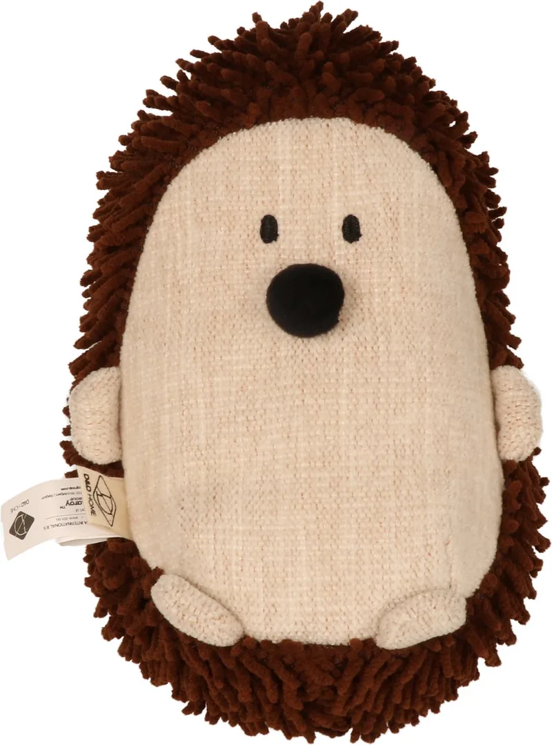 Trappelkussen Spike – egelvormig kattenspeeltje van chenille & moppy met catnippocket S - 11x11x17cm by D&D Home in Brown – product photo