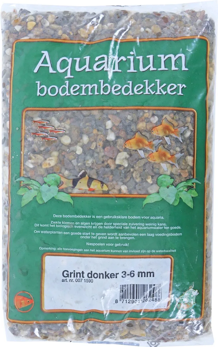 Aquarium grind donker 3-6 mm | zak 2,5 kg of 8 kg 8KG von Gebr. de Boon in Braun, Donker – Produktfoto