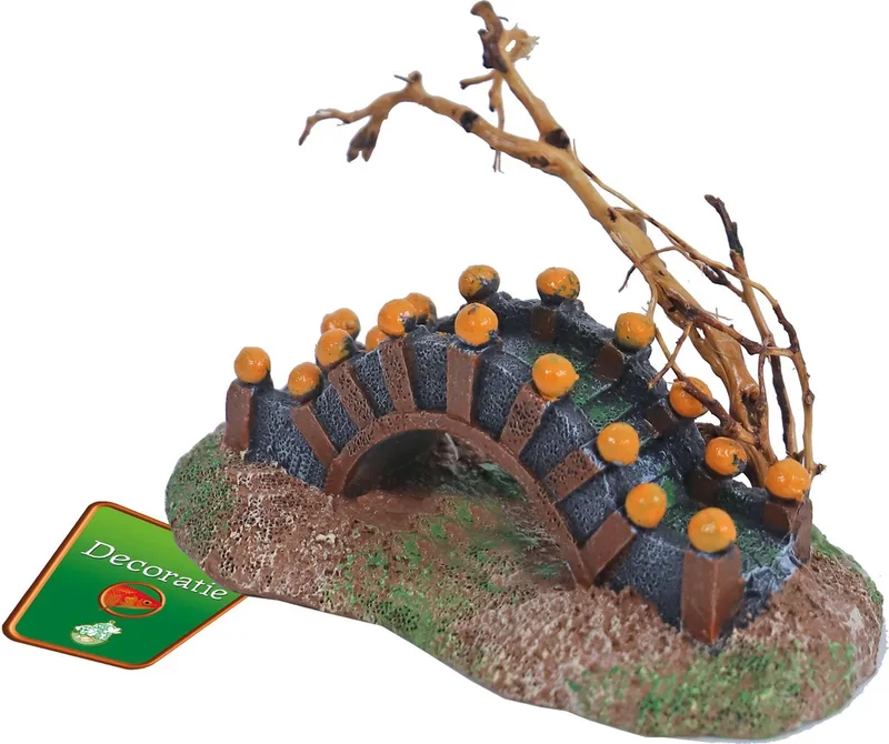 Aquarium ornament eiland met brug en boom | 13 cm | polyresin de Gebr. de Boon en Multi-kleur – photo produit