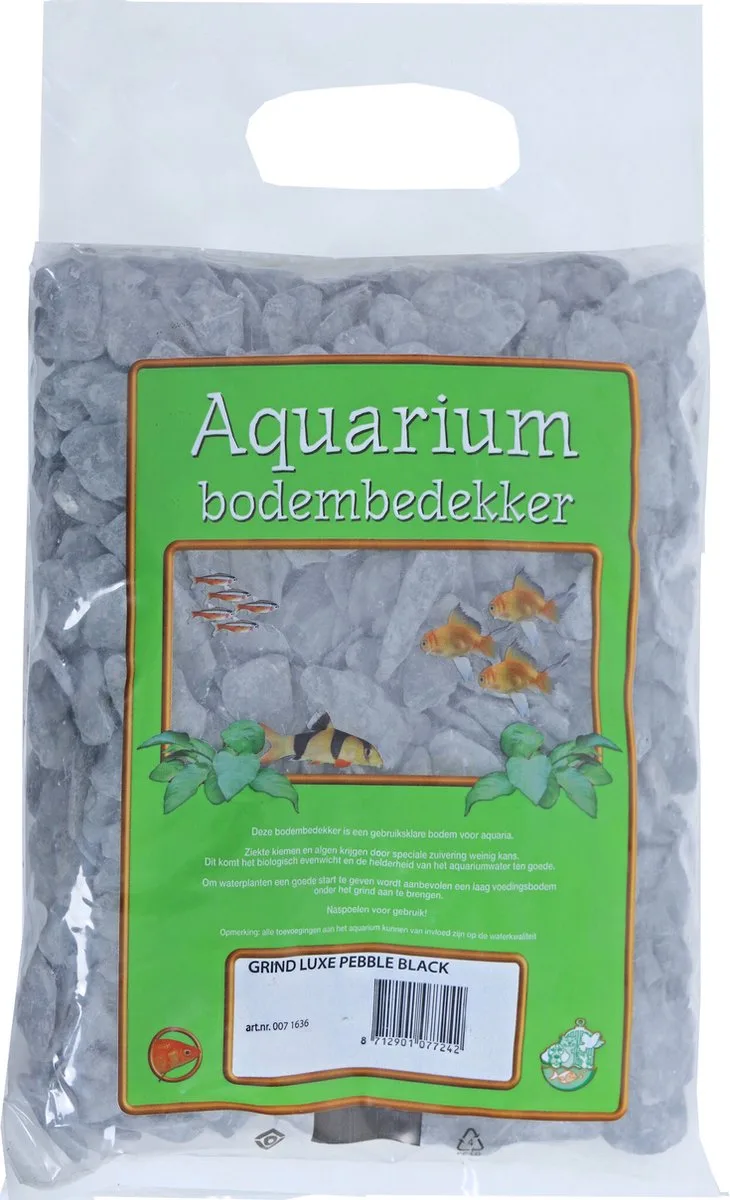 Aquariumgrind Luxe Pebble Black | decoratieve bodembedekking | zak 4 kg von Gebr. de Boon in Schwarz – Produktfoto