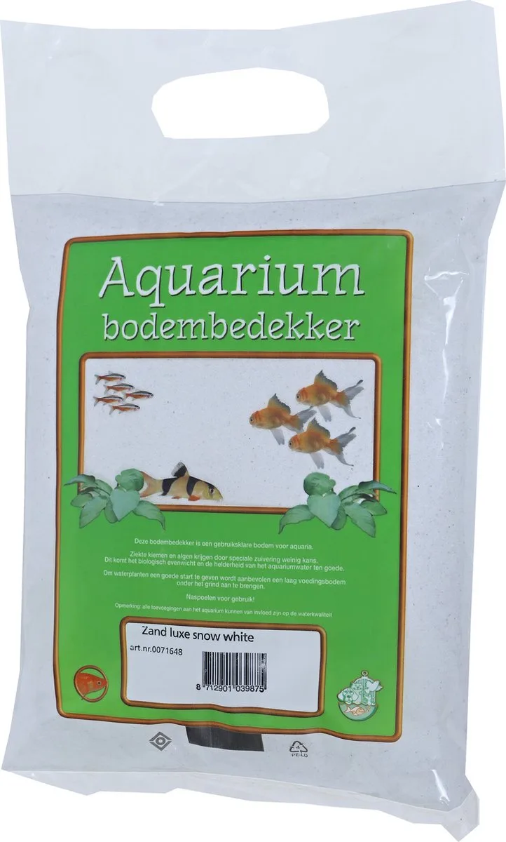 Aquariumzand Luxe Snow White | gewassen zand | zak 4 kg by Gebr. de Boon in White – product photo
