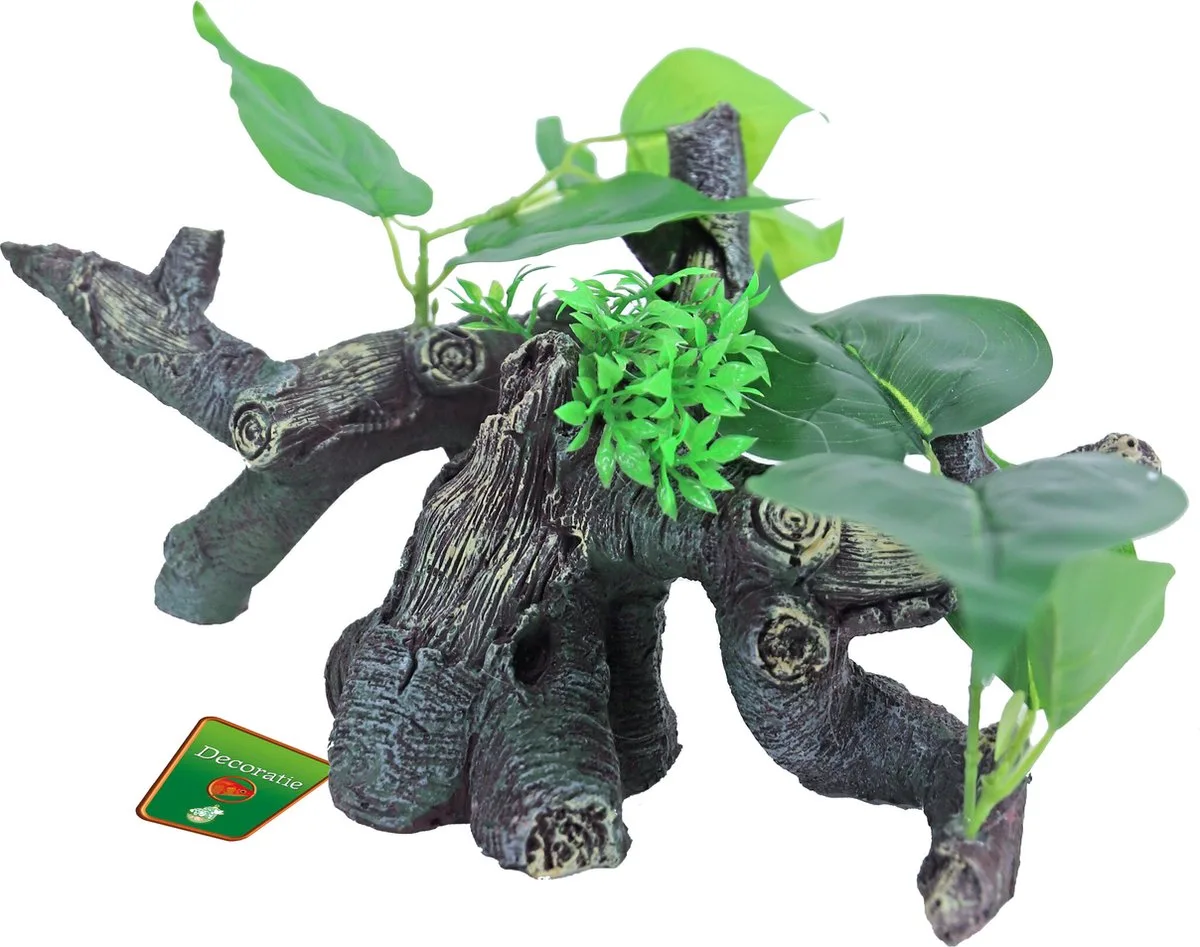 Boomstronk Met Planten 27CM van Gebr. de Boon in Groen – productfoto