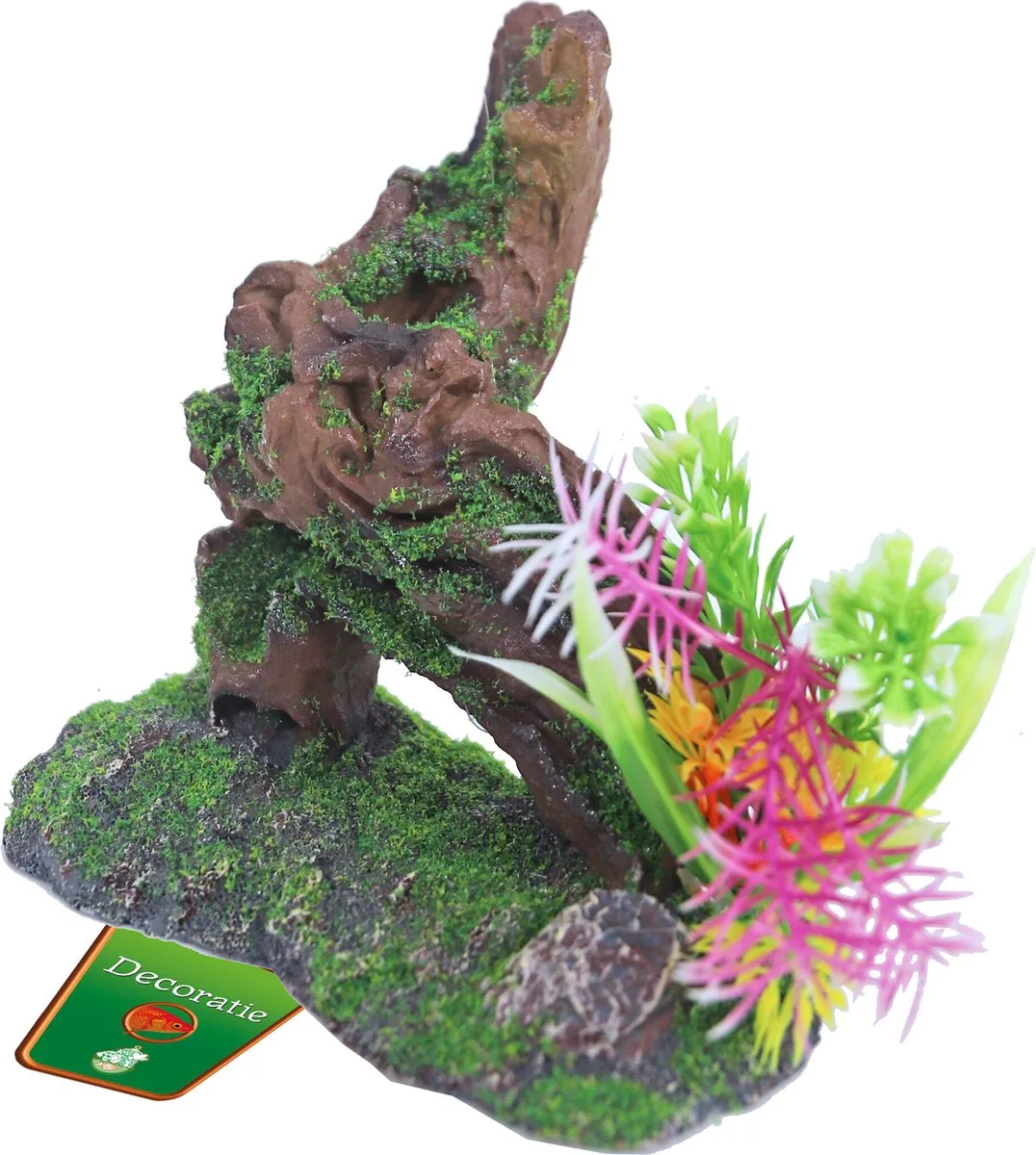 Boomstronk + Mos En Plant 17CM van Gebr. de Boon in Meerkleurig – productfoto