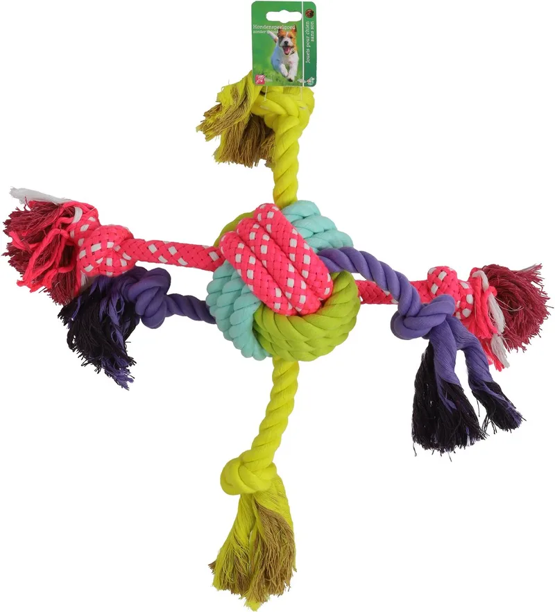 Boon hond speelgoed knoopbal + knoopslierten 58cm de Gebr. de Boon en Bleu – photo produit