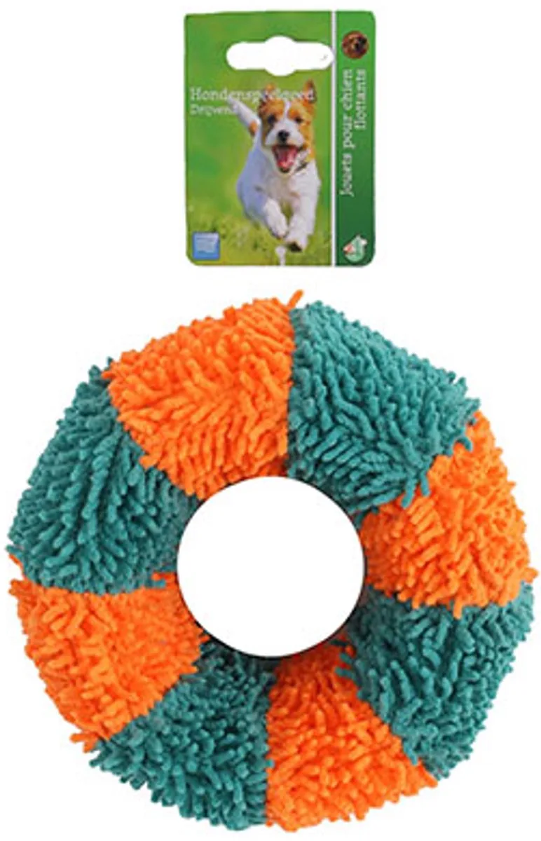 Boon Honden Speelgoed - Donut Softnop Met Piep - Kleur: - 15 cm by Gebr. de Boon in Blue, Orange – product photo
