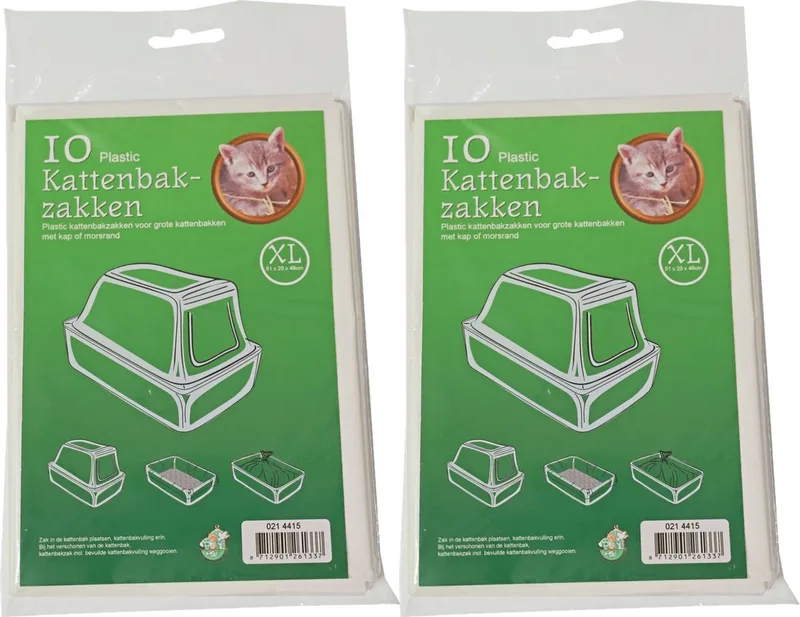 Boon Kattenbak afvalzakken - 20x stuks - 51 x 20 x 46 cm - plastic - kattenbakzakken - Voorkomt vieze geuren de Gebr. de Boon en Blanc – photo produit