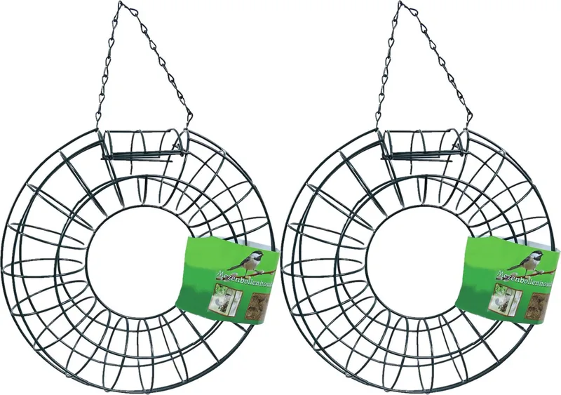 Boon Voedersilo voor vetbollen - 2x stuks - metaal - 25 cm - makkelijk op te hangen by Gebr. de Boon in Green – product photo