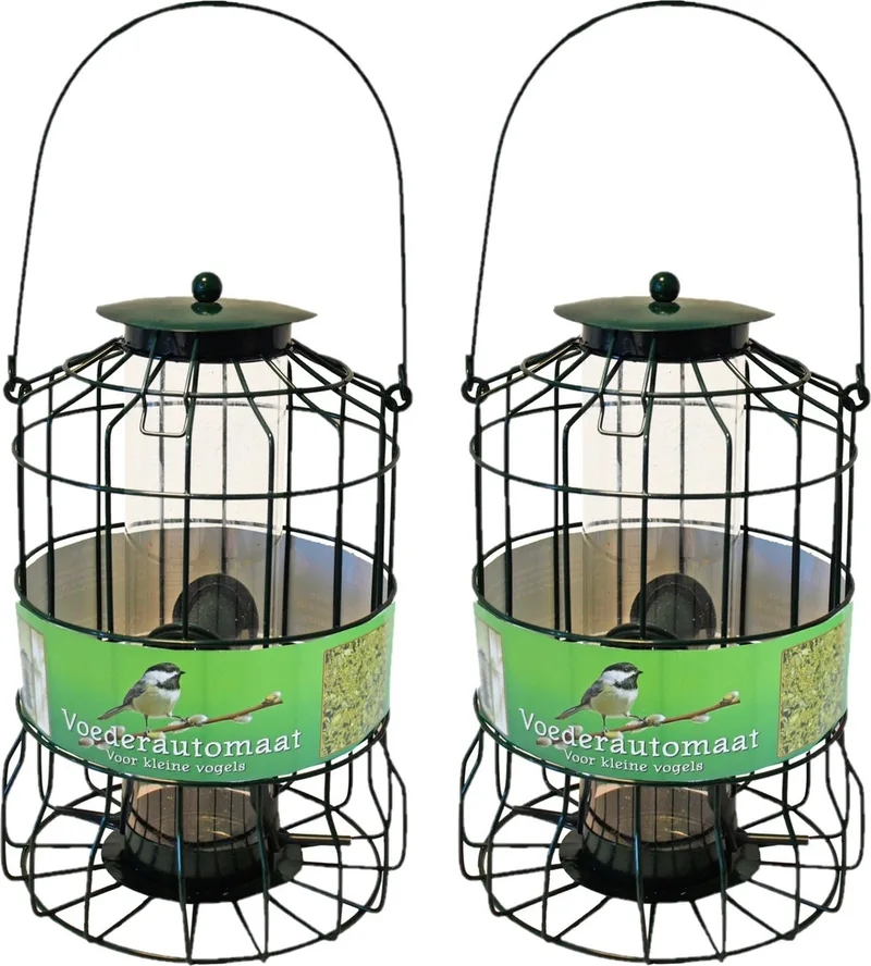 Boon Vogel voedersilo - 2x stuks - 36cm - metaal - voor kleine vogels geschikt von Gebr. de Boon in Grün – Produktfoto