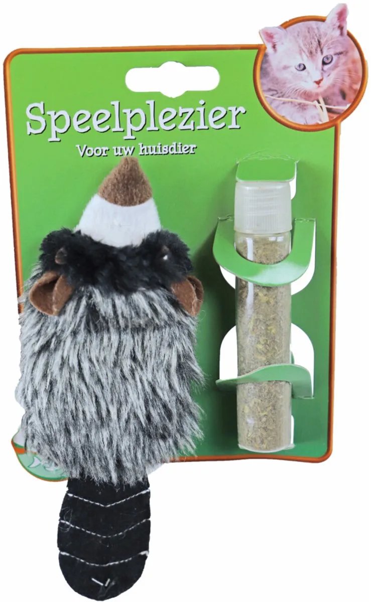 Boon Wasbeer met Catnip Vulbaar 18 cm de Gebr. de Boon en Gris, Noir – photo produit