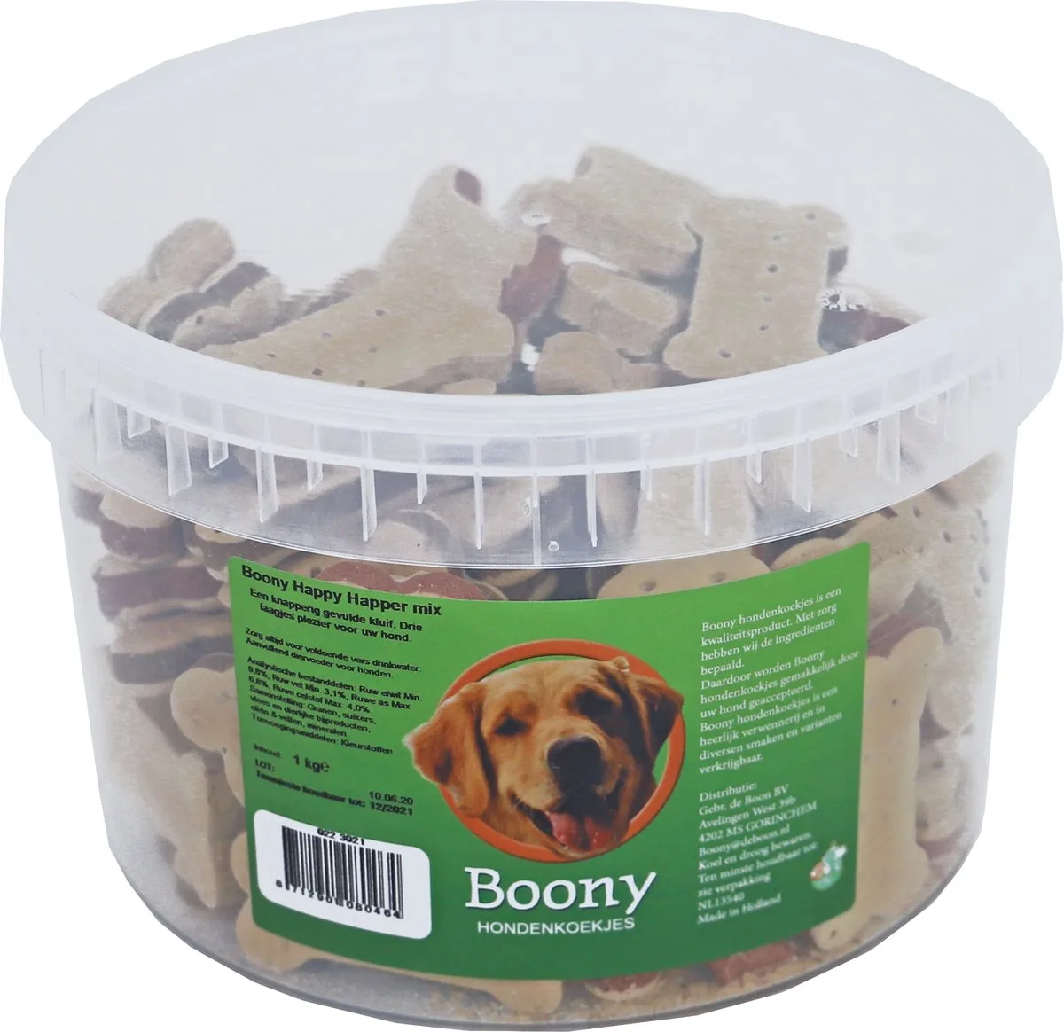 Boony hondenkoek happy happer mix, emmer a 1000 gram. de Gebr. de Boon – photo produit