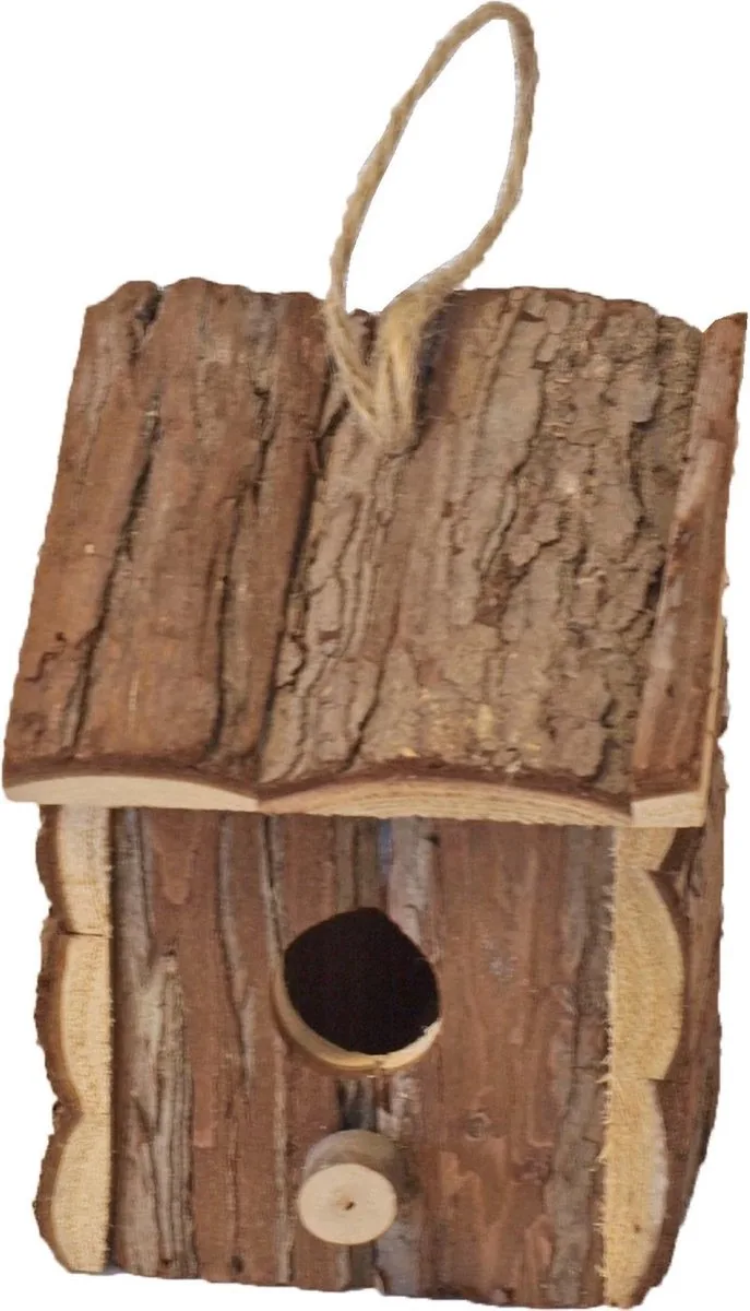 Broedhuis natural vierkant met schuindak ophangbaar 16 cm by Gebr. de Boon in Brown – product photo