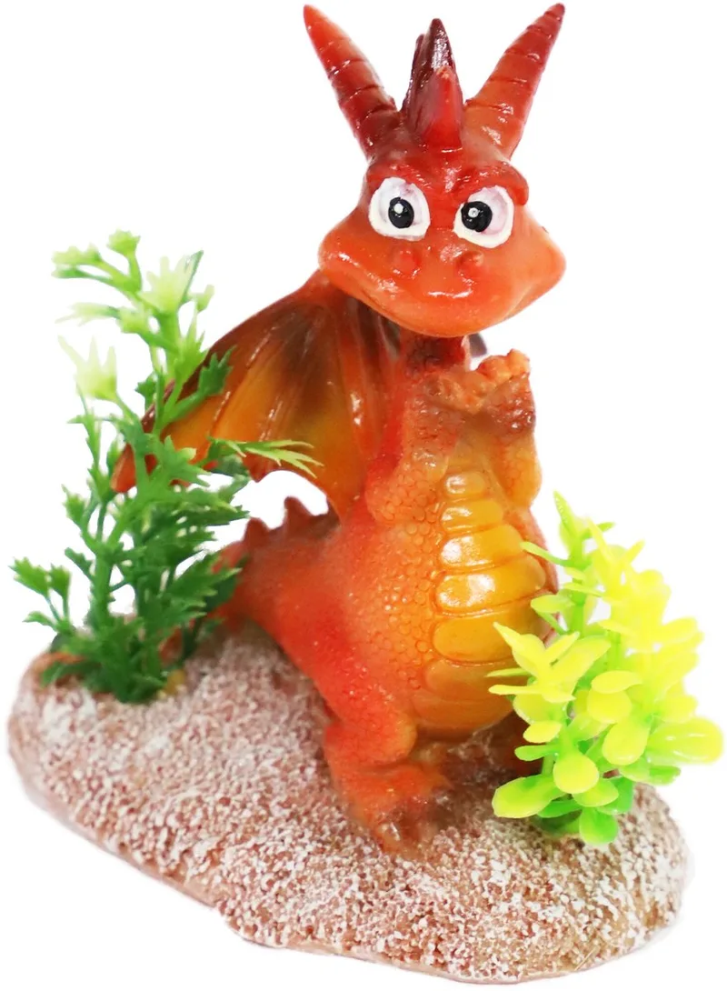 draak aquarium ornament van polyresin | 8,5 cm decoratie by Gebr. de Boon in Red – product photo