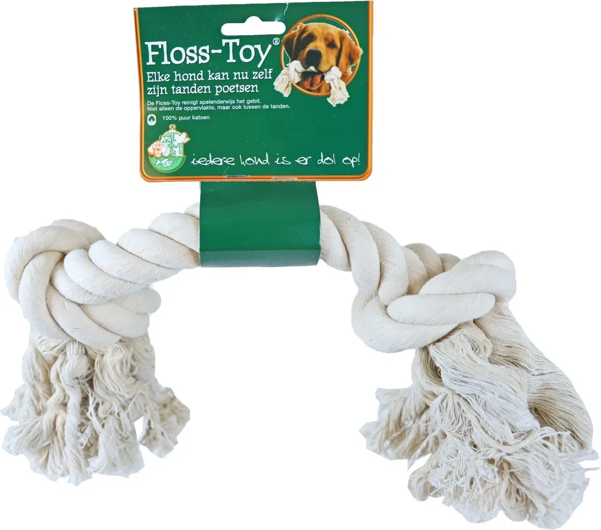 Floss-toy wit gigant Speelplezier-hond Gebr. de Boon från Gebr. de Boon – produktbild