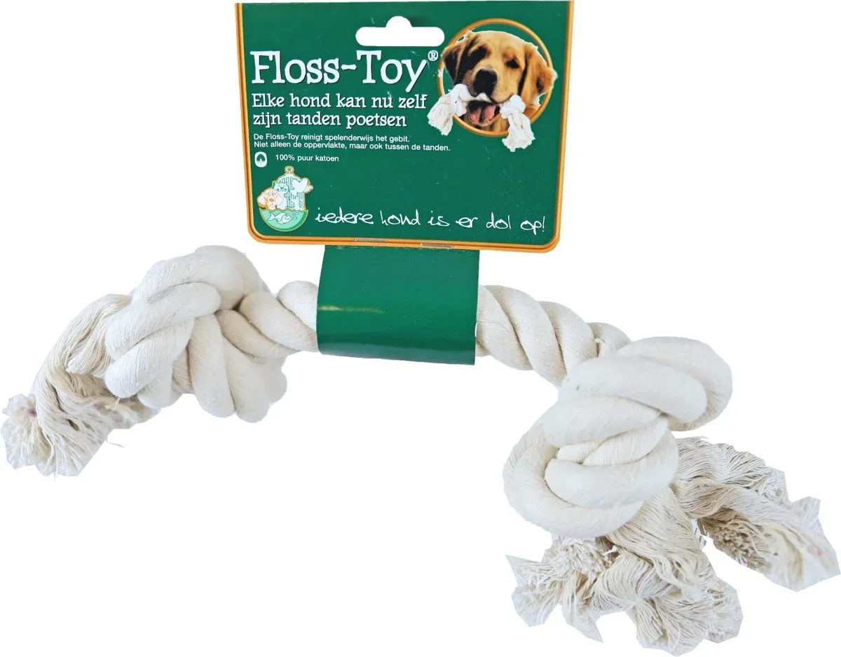 Floss-toy wit groot Speelplezier-hond Gebr. de Boon de Gebr. de Boon – photo produit