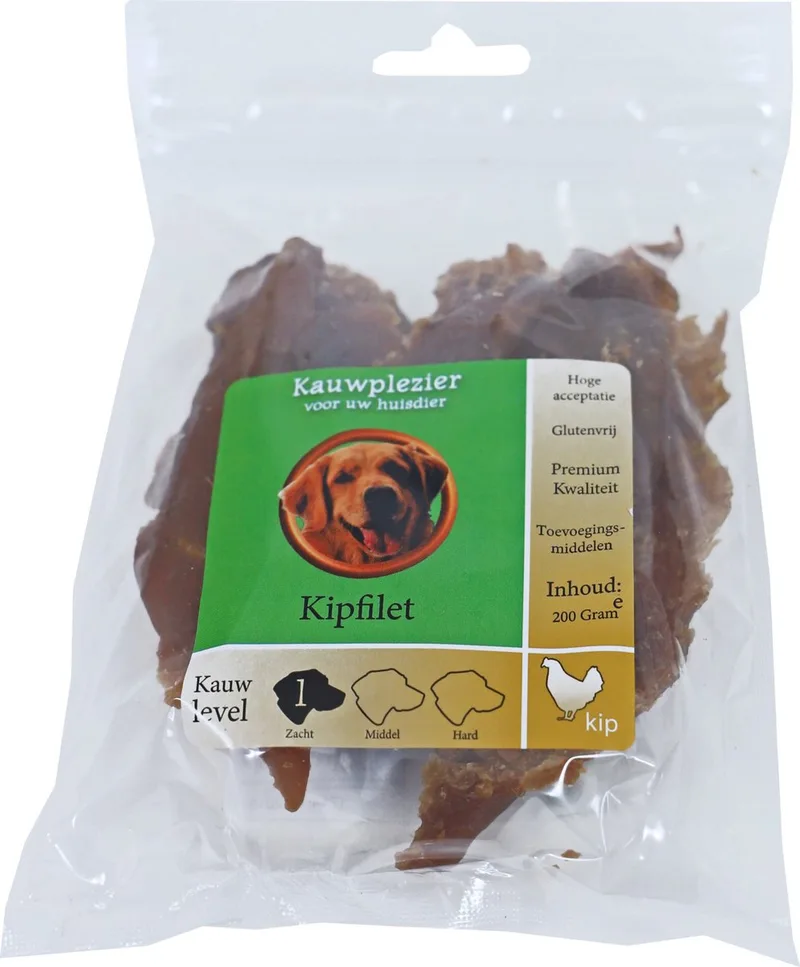 Gedroogd Kipfilet - Hondenvoer - Hondensnack - Hondensnacks gedroogd - Gedroogd vlees - Hondensnacks kip - 200 Gram by Gebr. de Boon – product photo