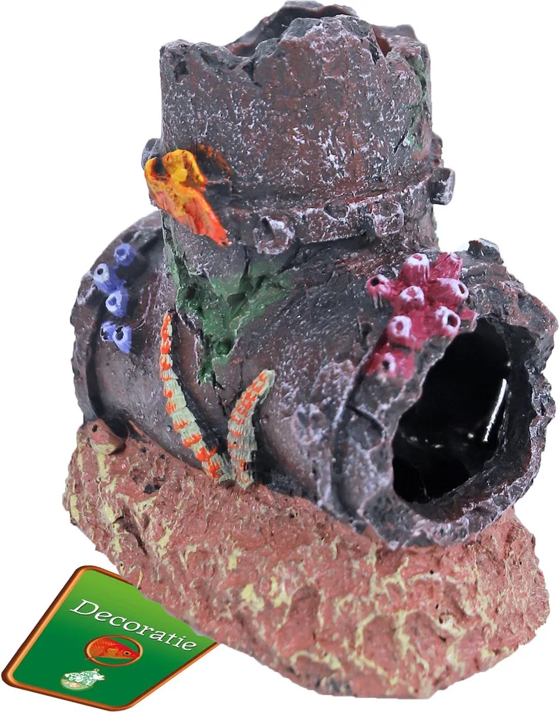 Gezonken buis aquarium ornament 11 cm | schuilplaats voor vissen von Gebr. de Boon in Mehrfarbig – Produktfoto