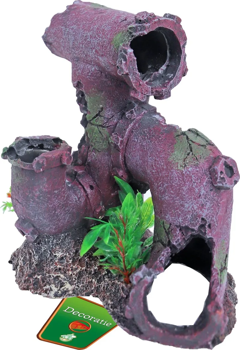 Gezonken buizen ornament aquarium | 17 cm | voor zoet- en zoutwater de Gebr. de Boon en Vert – photo produit