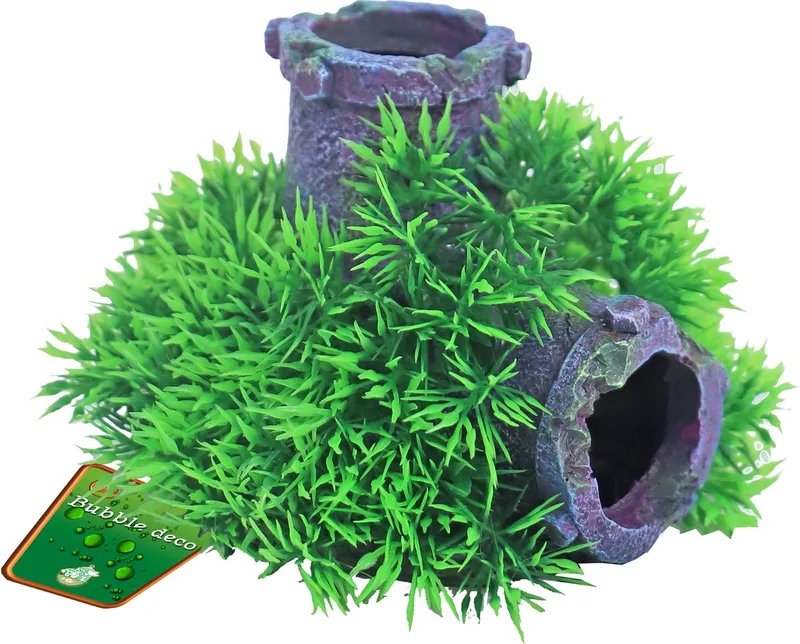 Green mossbuis 11 cm aquarium ornament met bubbeluitstromer von Gebr. de Boon in Grün – Produktfoto