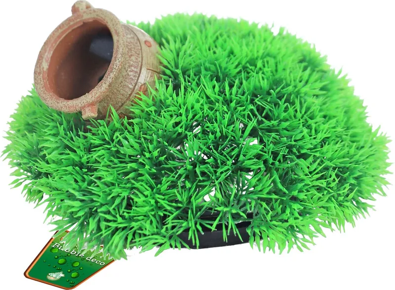Green mosspot met uitstromer voor aquarium | 21 x 9,5 cm bubbelornament de Gebr. de Boon en Vert – photo produit