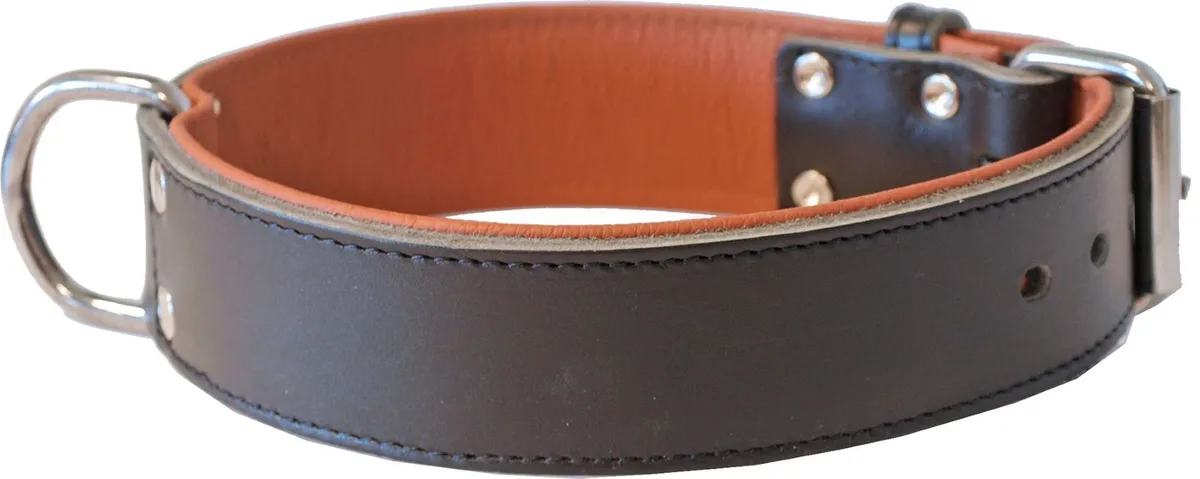 Halsband breed luxe 40 mm/70 cm donkerbruin Gebr. de Boon de Gebr. de Boon – photo produit
