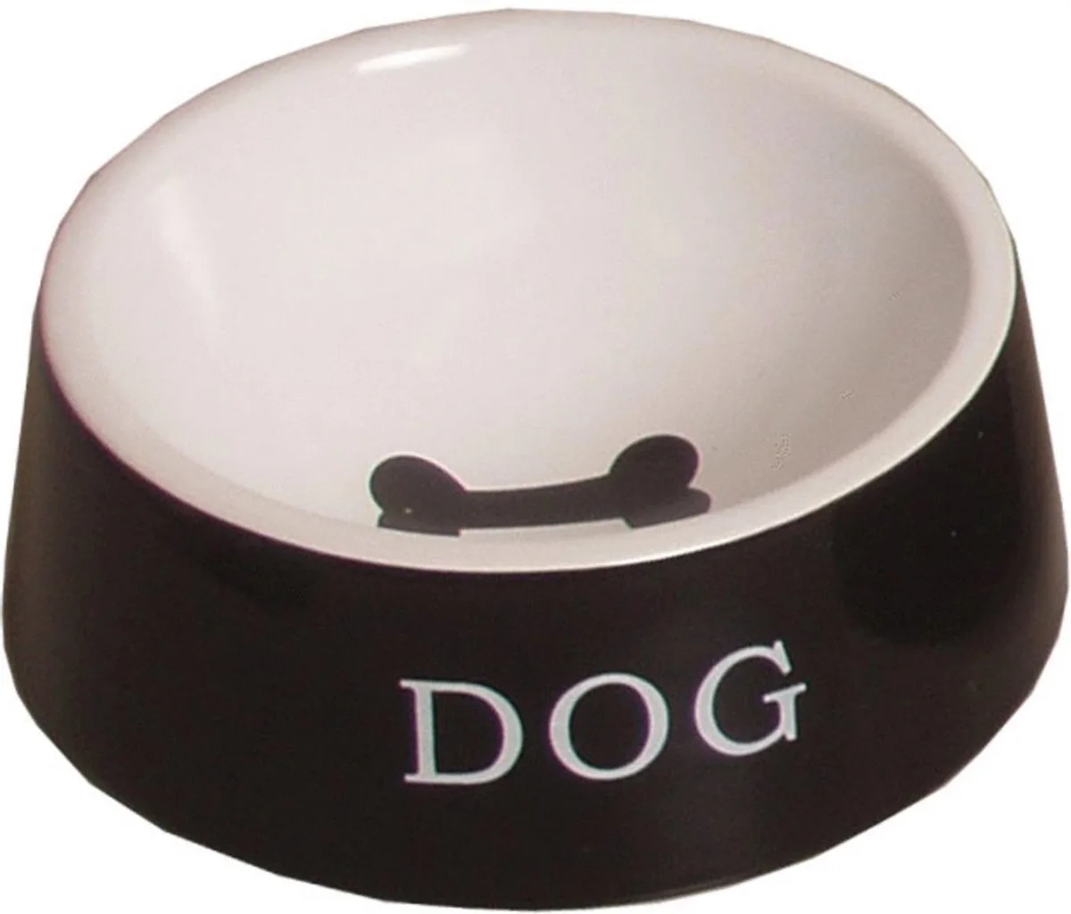Hond Eetbak Steen Zwart/Wit 16cm by Gebr. de Boon in White – product photo