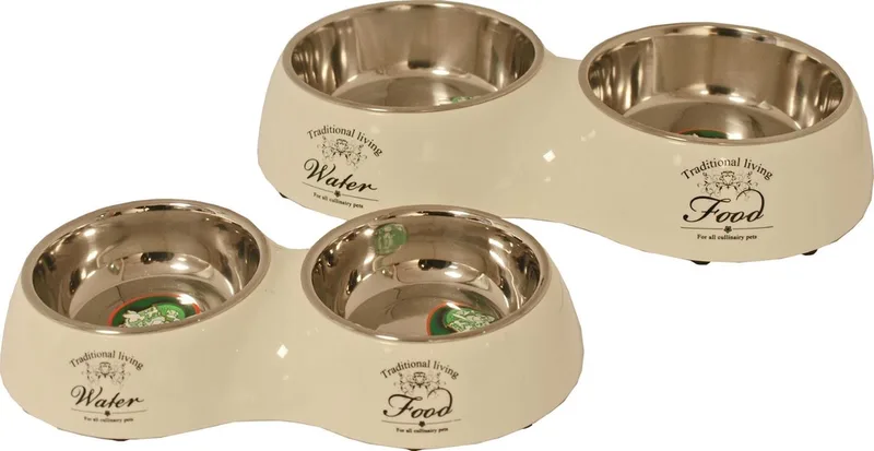 Honden voerbak dubbel water en voer - 27 cm. by Gebr. de Boon in Beige – product photo