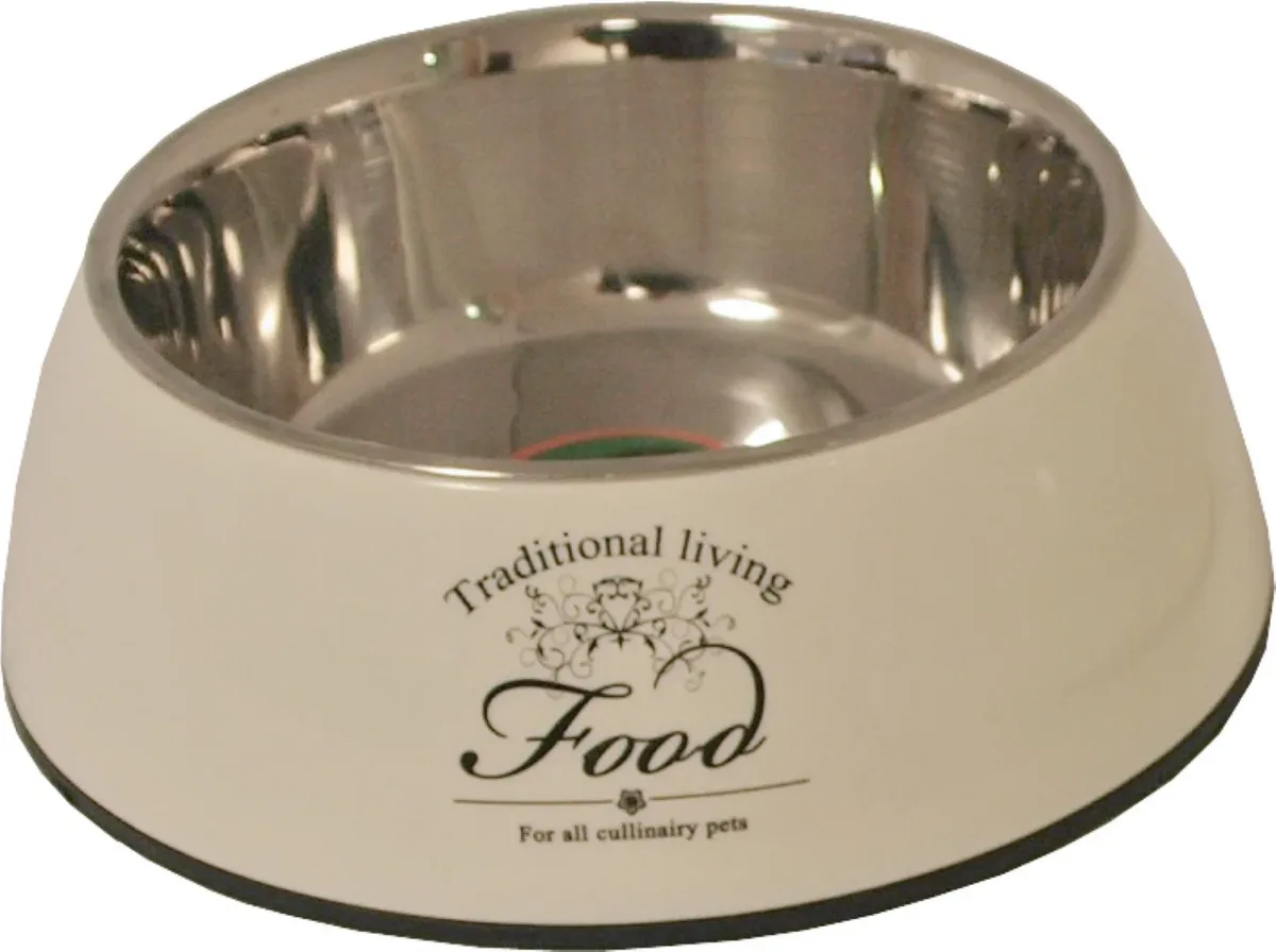 Hondeneetbak plastic/RVS water/food 14 cm beige Eet-en-drinkbakken-hond Gebr. de Boon van Gebr. de Boon – productfoto