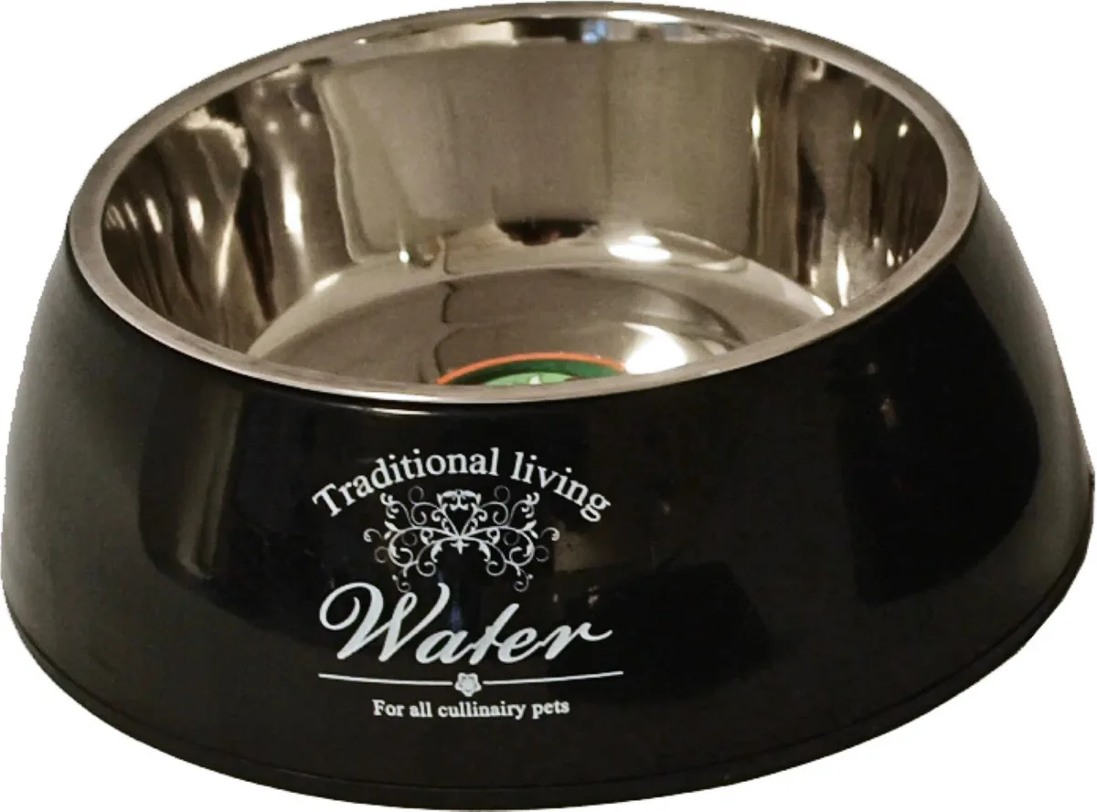 Hondeneetbak plastic/RVS water/food 14 cm zwart Eet-en-drinkbakken-hond Gebr. de Boon van Gebr. de Boon – productfoto