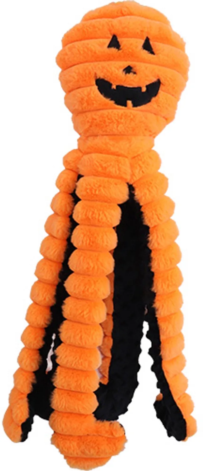 Hondenspeelgoed Halloween - Corduroy Octopus - Met ritsel, knor en piep geluid - Kleur: Oranje - 65 cm by Gebr. de Boon in Orange, Black – product photo