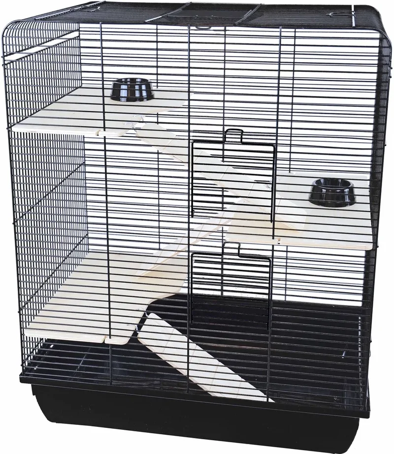 Interzoo Rattenkooi Remy Wood met drie verdiepingen by Gebr. de Boon in Black – product photo