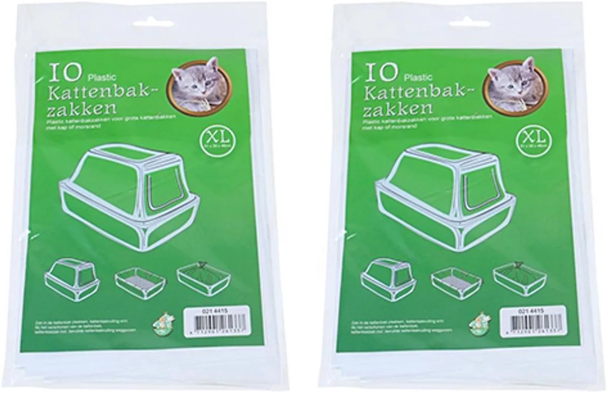 Kattenbakzak 10 stuks, XL - Afmetingen: 51x20x46 cm - 2 verpakkingen van Gebr. de Boon – productfoto